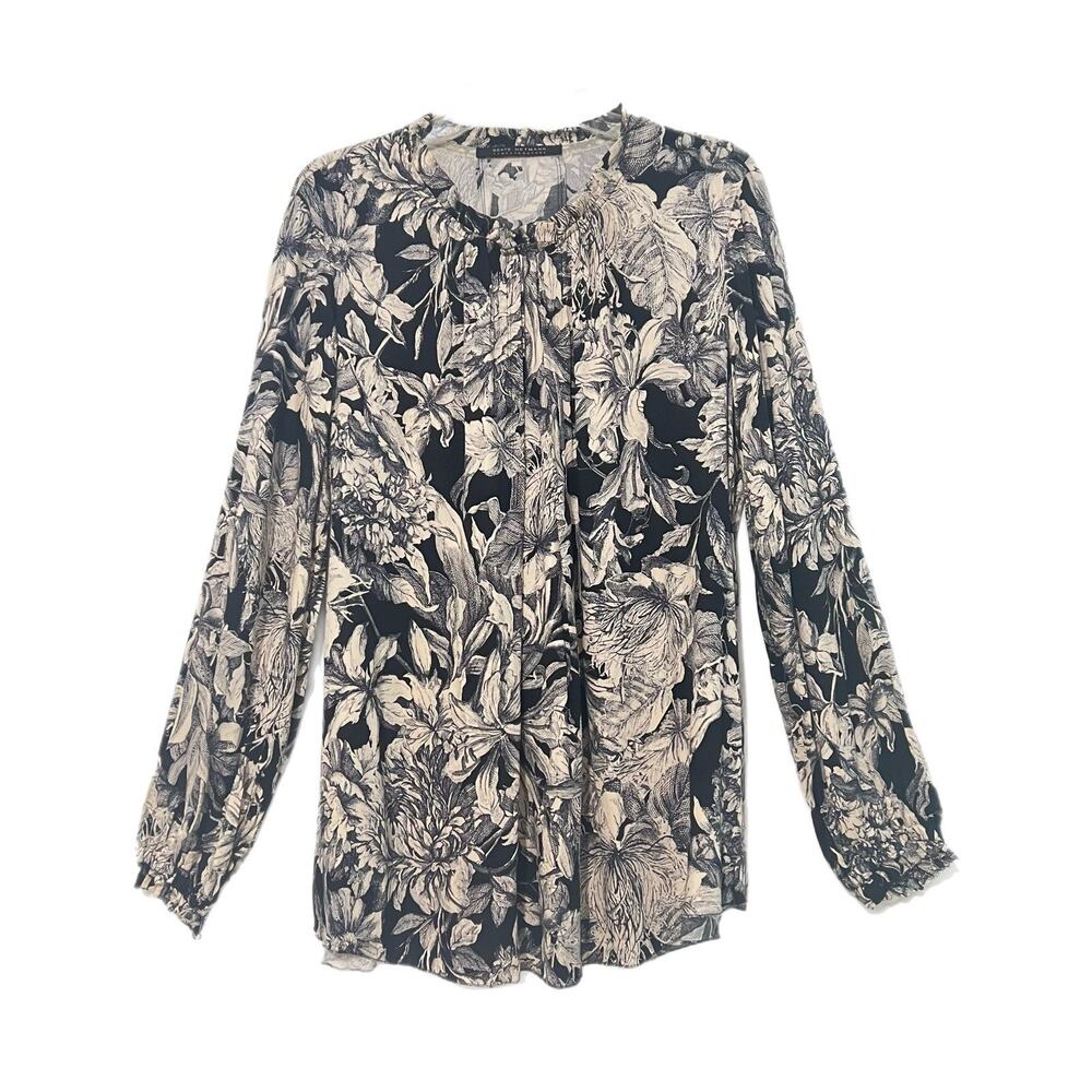 Beate Heymann Street Couture Long Sleeve Tunic Top Size 14 Floral Dark Romantic